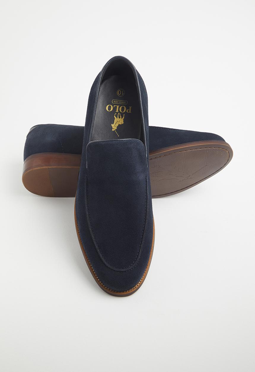 POLO - Fred suede minimalist loafer - navy