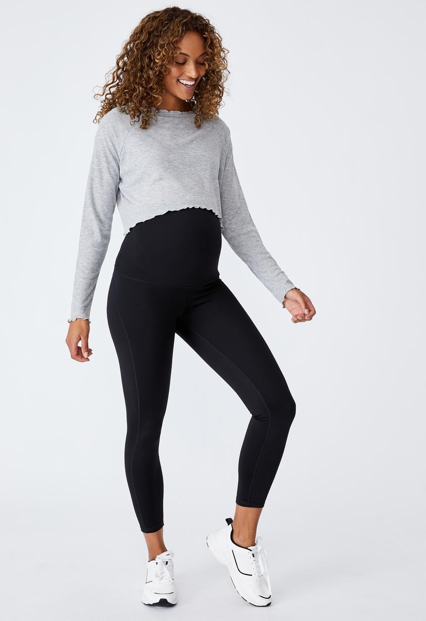Cotton On - Maternity cross back rib long sleeve top - grey marle