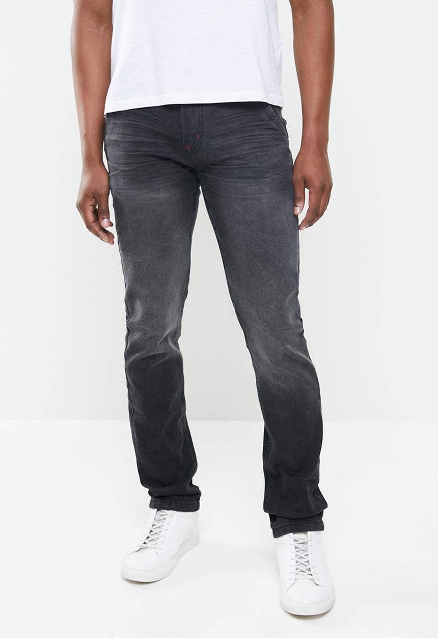 SOVIET - Declan slim leg fashion denim - black