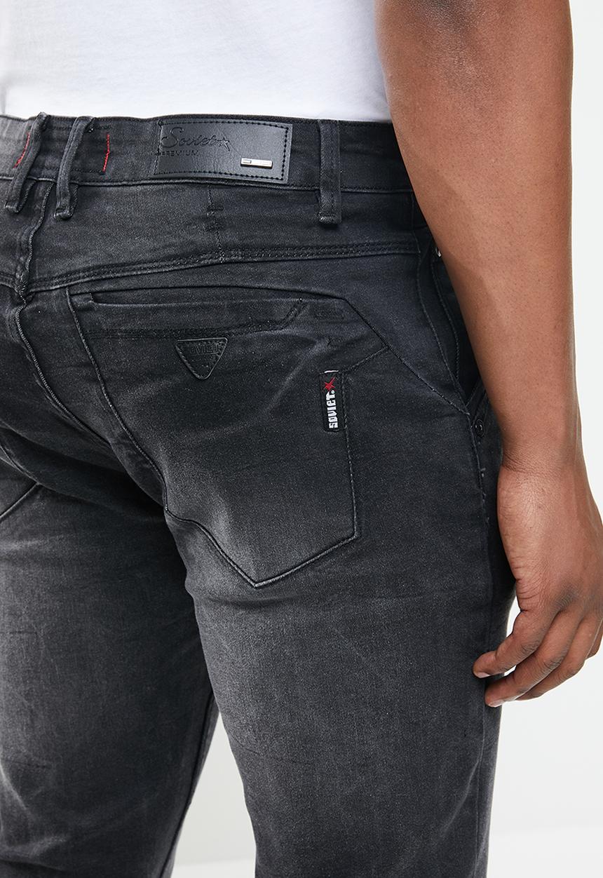 SOVIET - Declan slim leg fashion denim - black