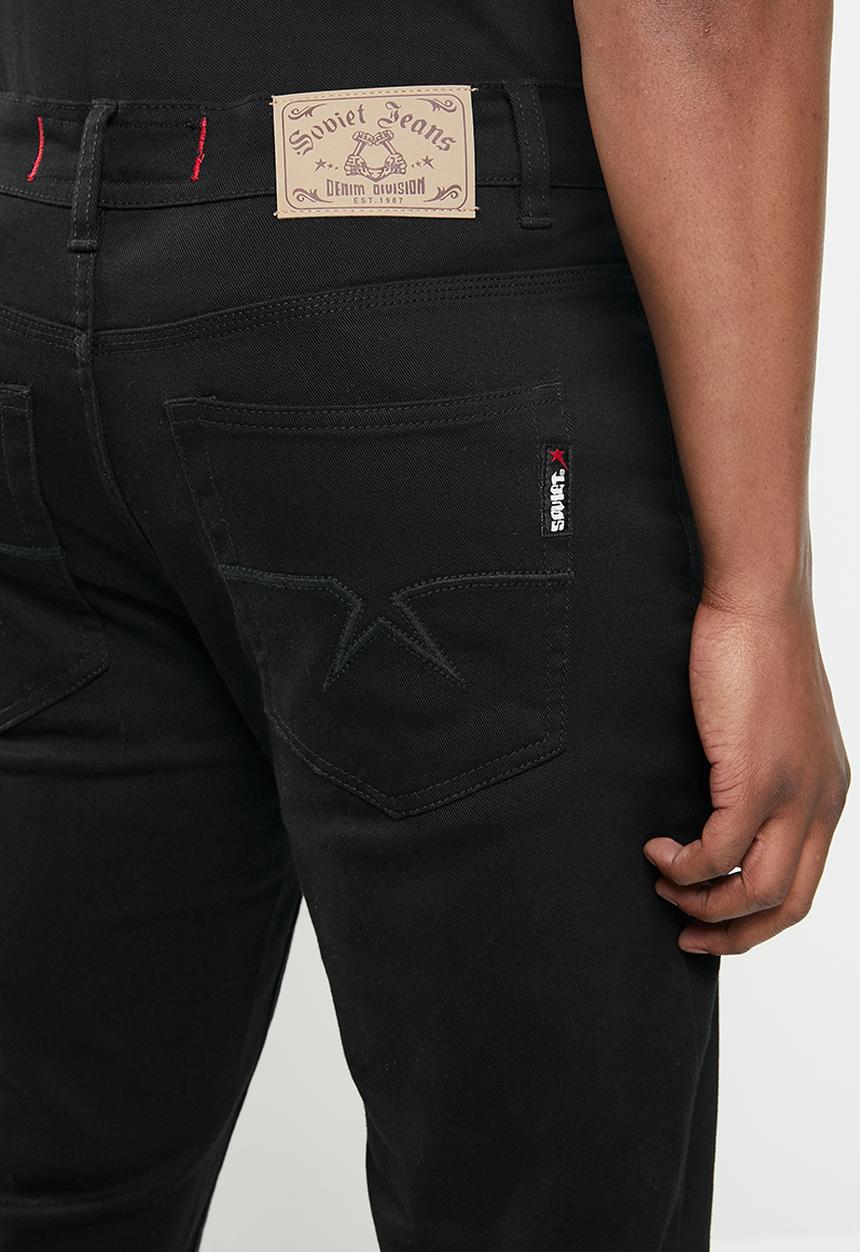 SOVIET - Strikers #9 mens basic skinny denim - black