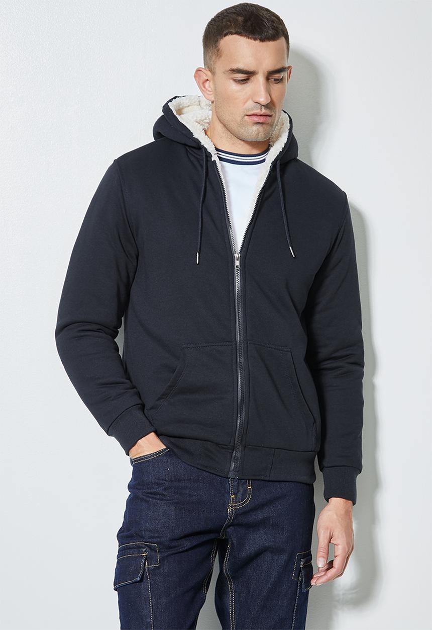 Superbalist - Stockton sherpa lined hoodie - navy