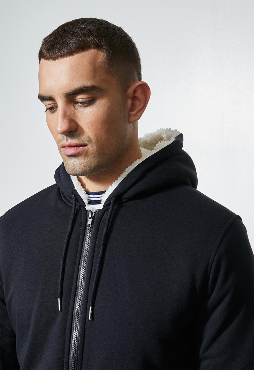 Superbalist - Stockton sherpa lined hoodie - navy