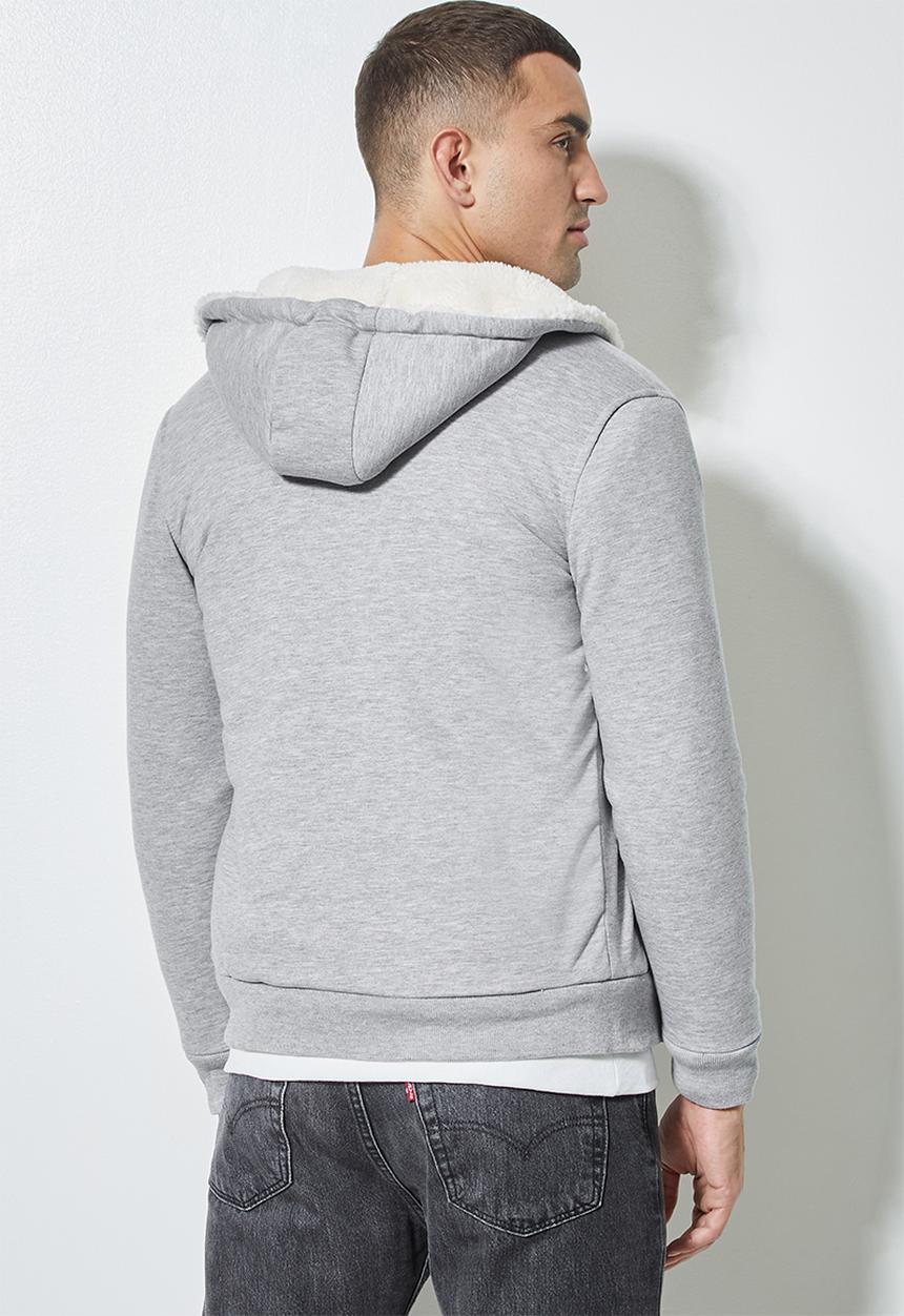 Superbalist - Stockton sherpa lined hoodie - grey 