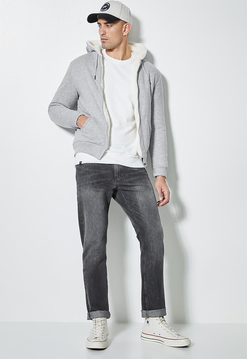 Superbalist - Stockton sherpa lined hoodie - grey 