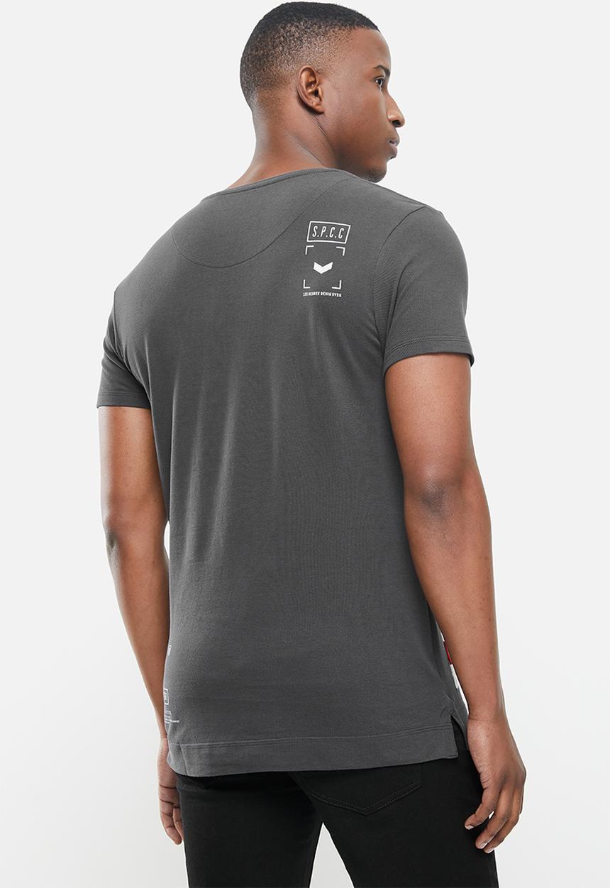 S.P.C.C - Hayne side slit straight hem tee - charcoal