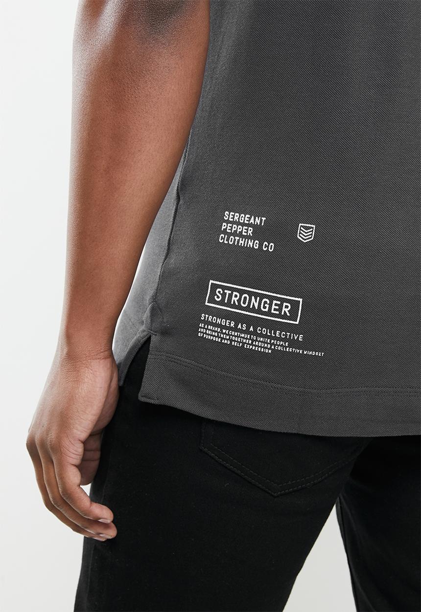 S.P.C.C - Hayne side slit straight hem tee - charcoal