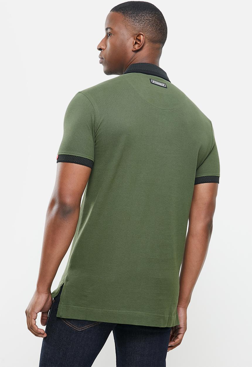S.P.C.C - Dryden stepped hem polo - olive