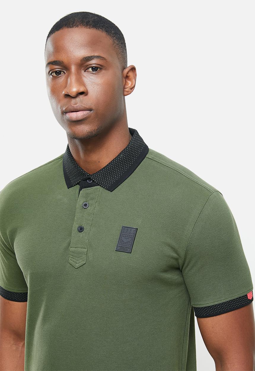 S.P.C.C - Dryden stepped hem polo - olive