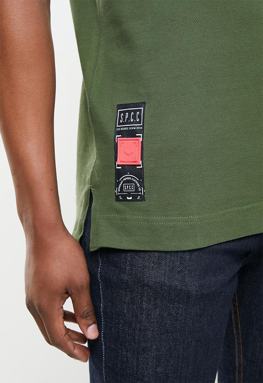 S.P.C.C - Dryden stepped hem polo - olive