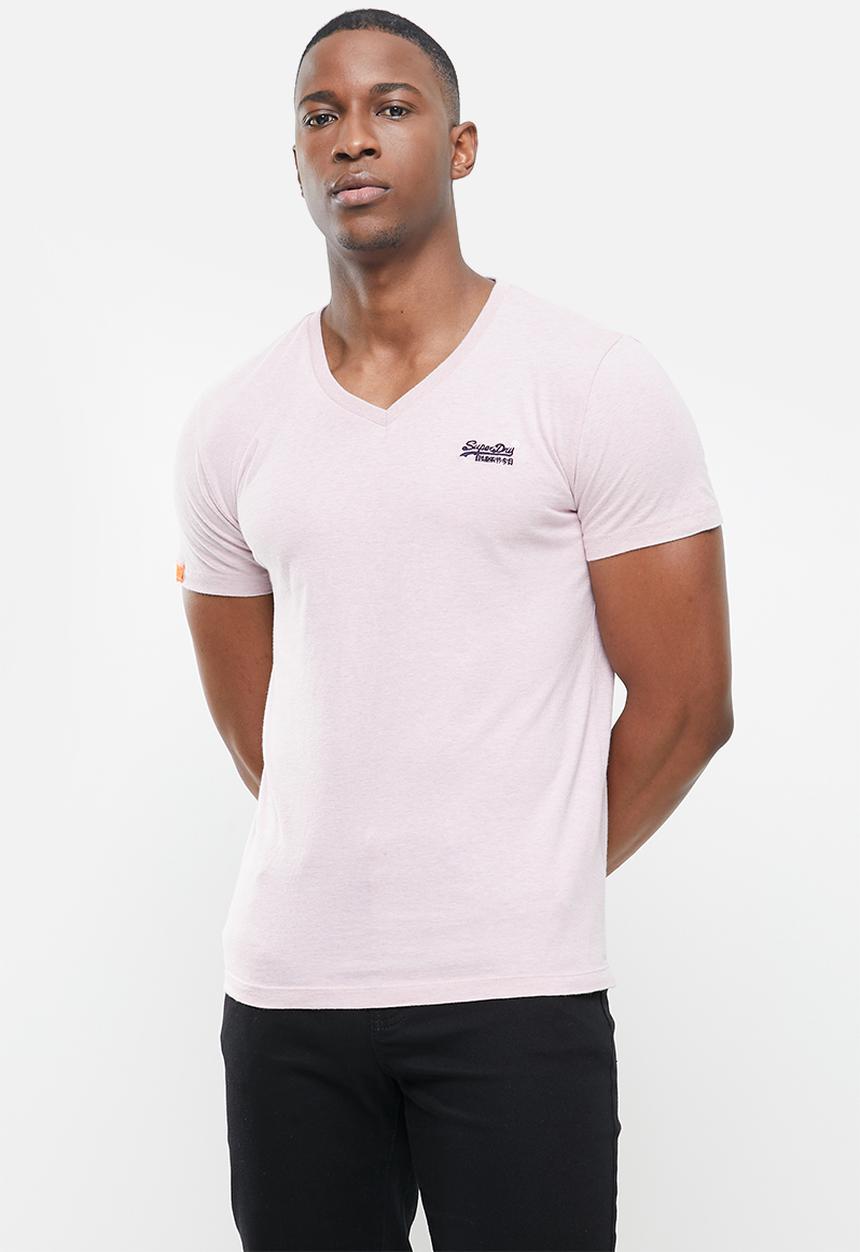 Superdry. - Ol vintage emb vee tee - chalk pink