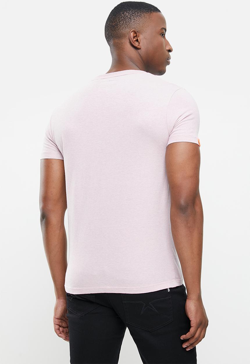 Superdry. - Ol vintage emb vee tee - chalk pink