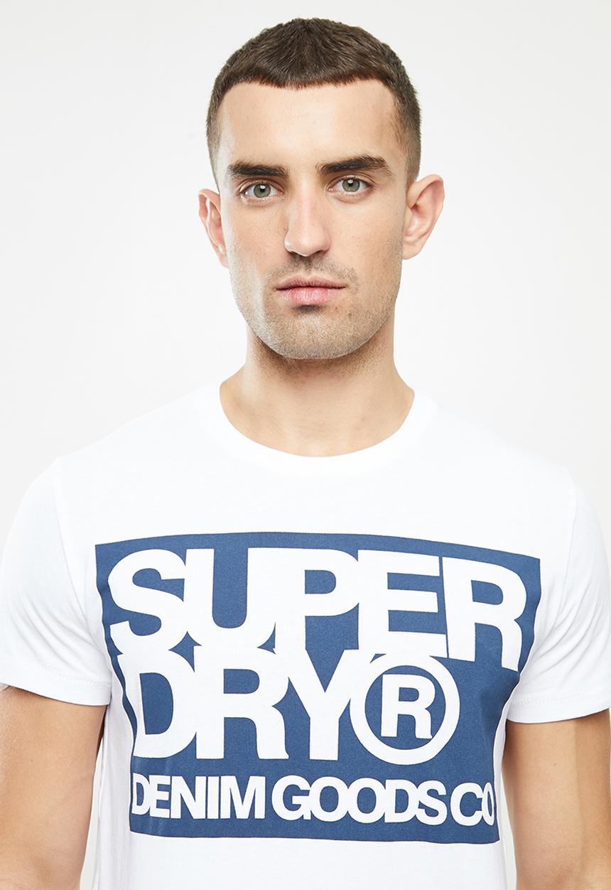 Superdry. - Denim goods co print tee - white