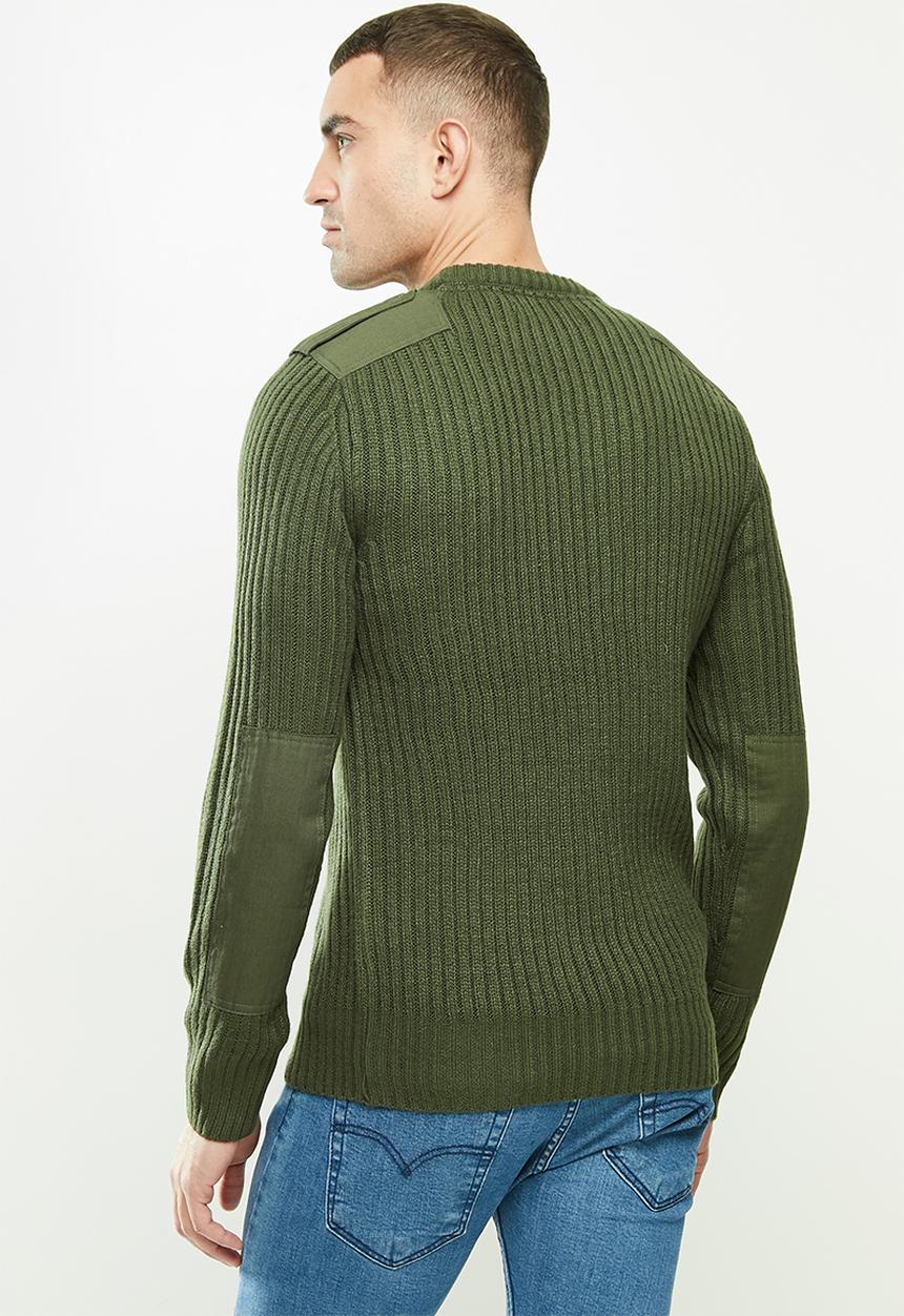 Brave Soul - Garraway knitwear - olive 