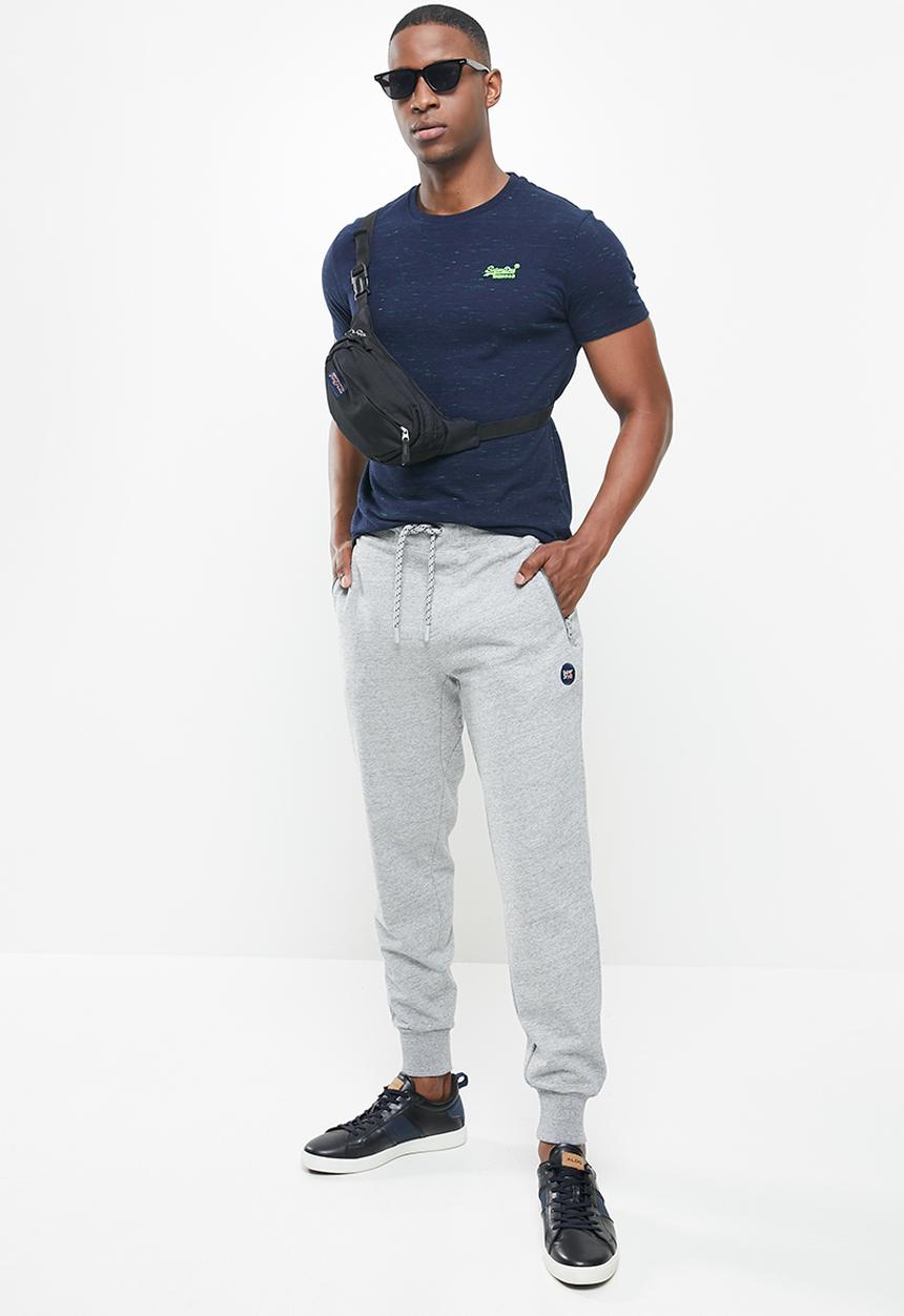 Superdry. - Ol vintage emb crew tee - navy fluro space dye
