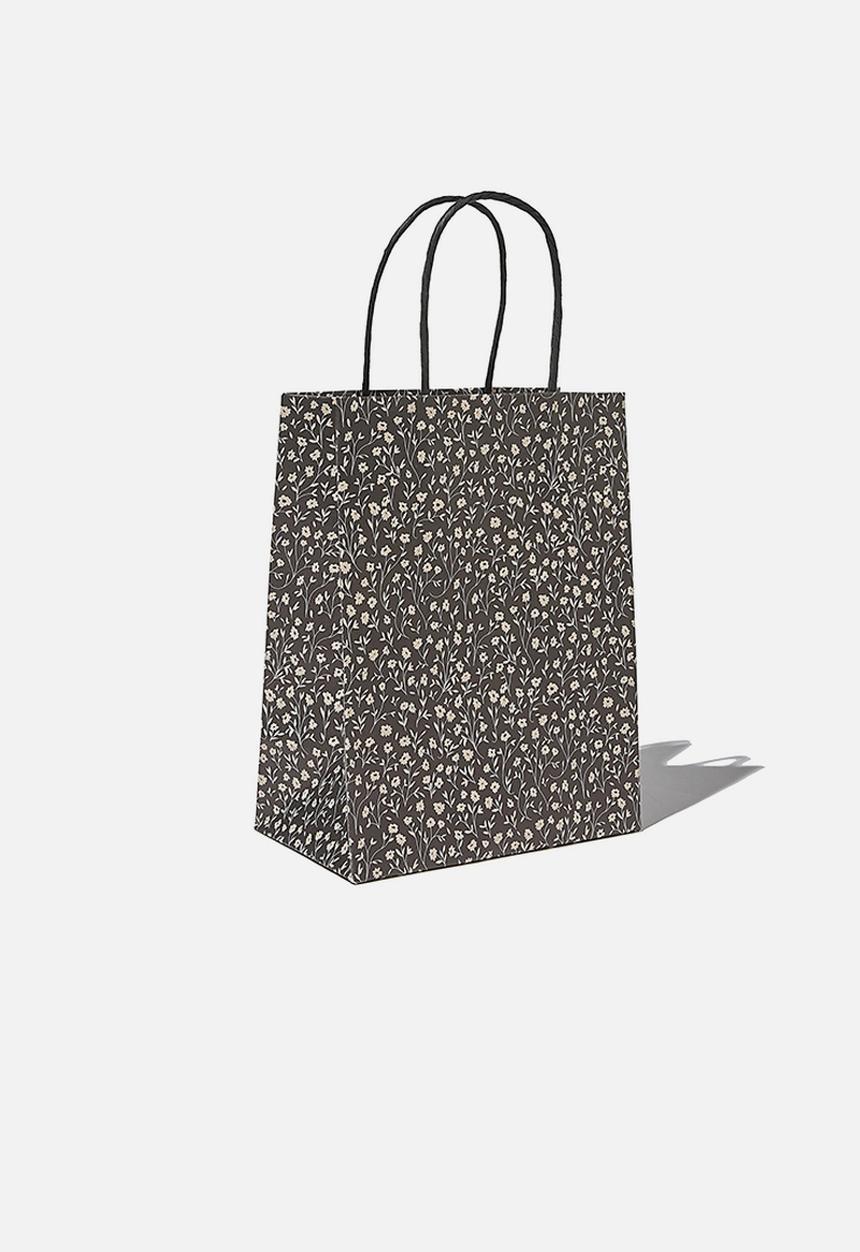 Typo - Get stuffed gift bag - small-meadow daisy black