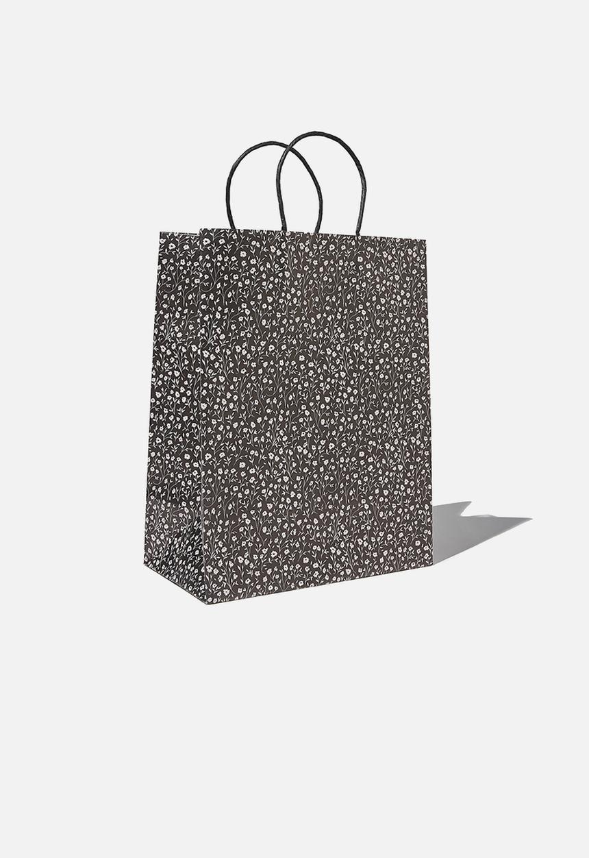 Typo - Get stuffed gift bag - medium-meadow daisy black