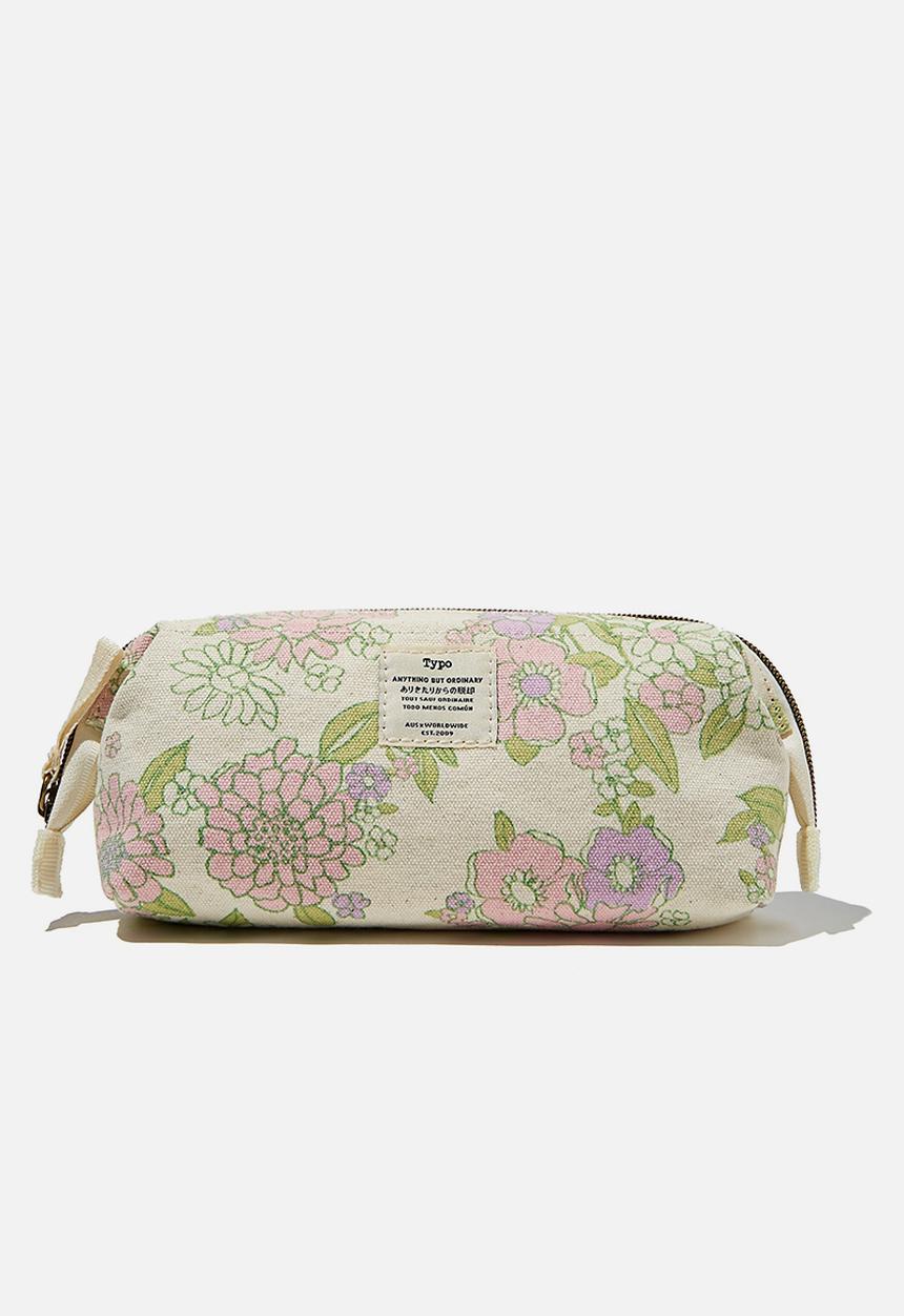 Typo - Billie pencil case - mint pink molly floral