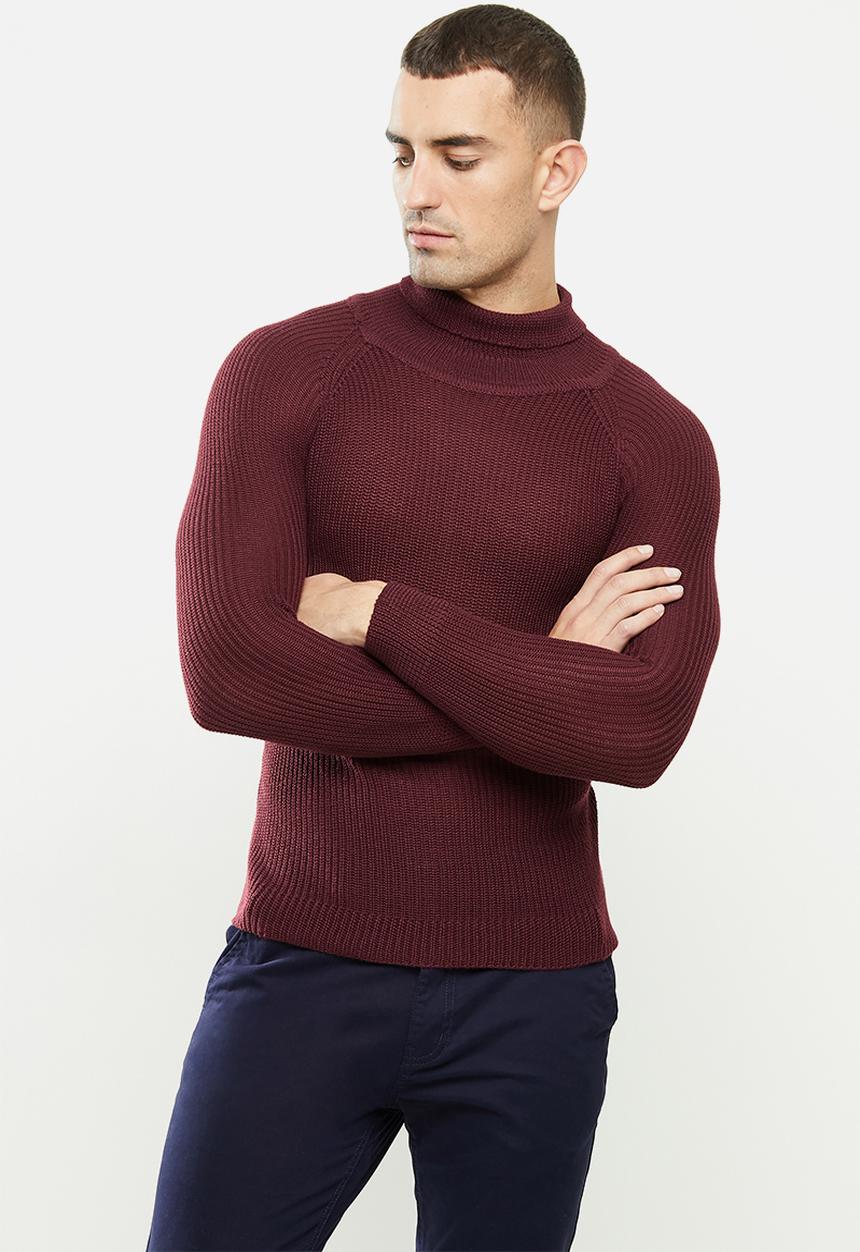 Brave Soul - Greenford knitwear - burgundy 
