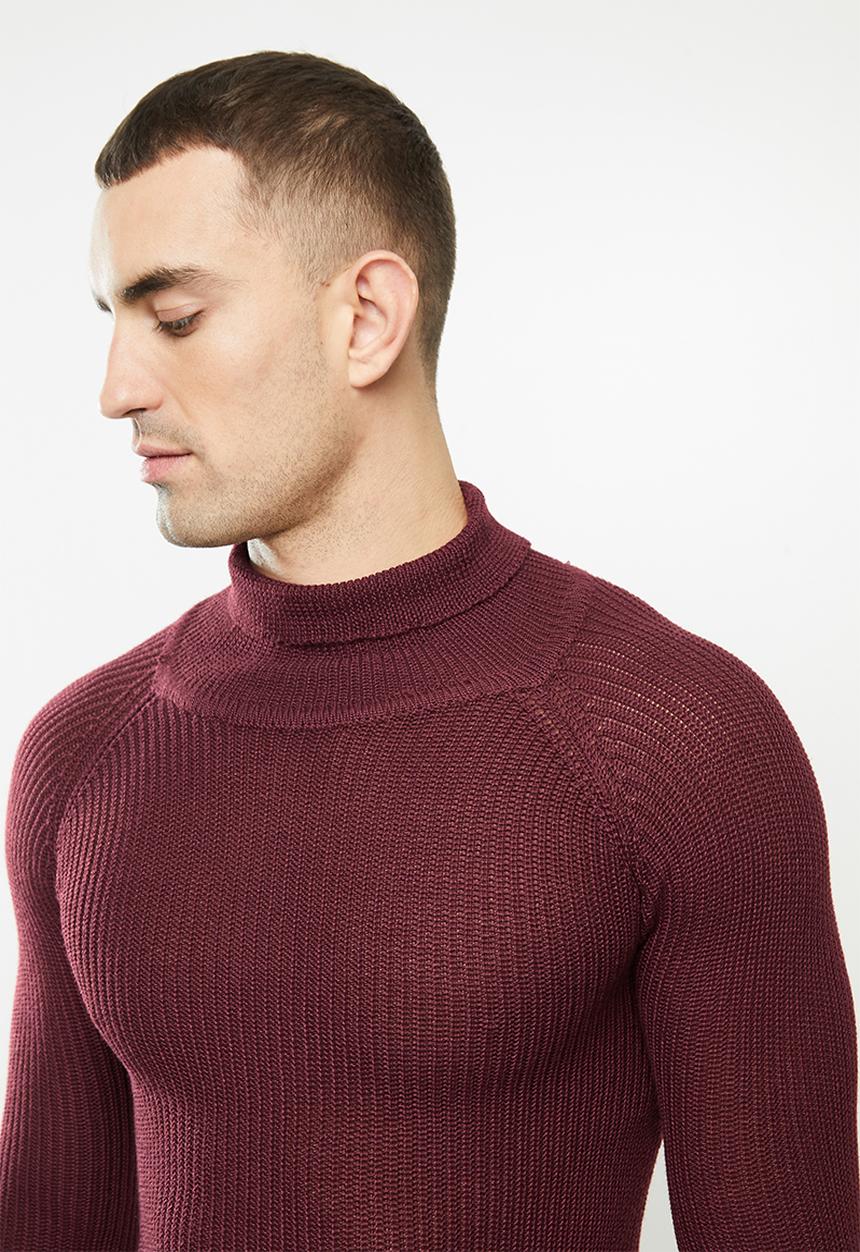 Brave Soul - Greenford knitwear - burgundy 