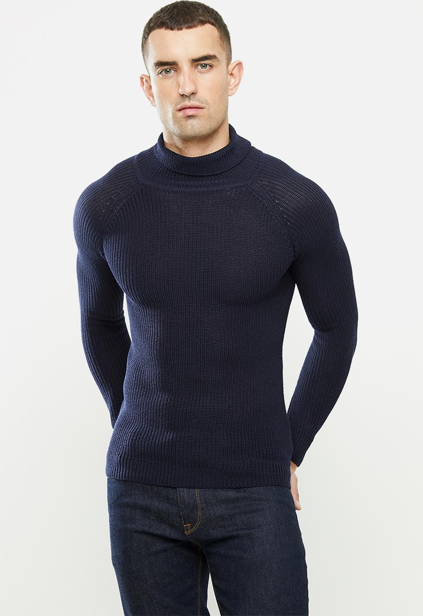 Brave Soul - Greenford knitwear - navy