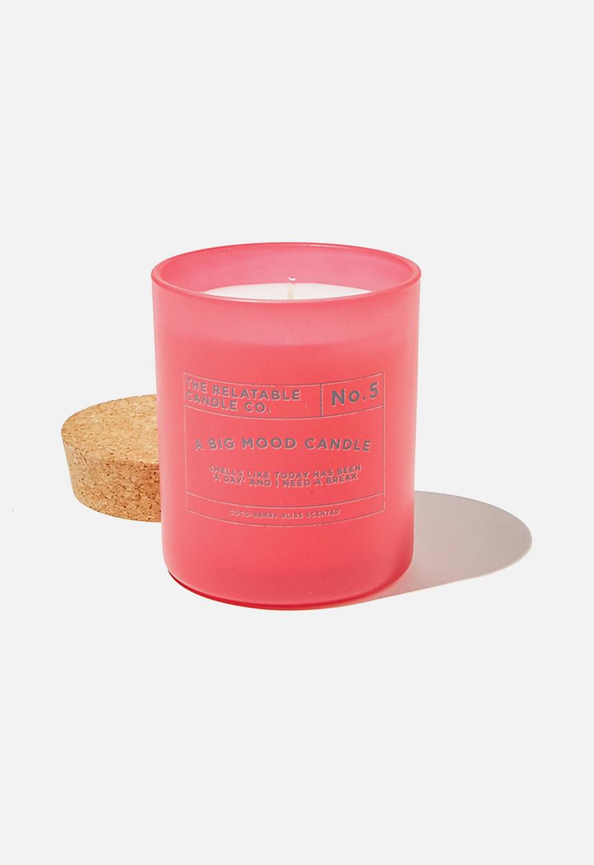 Typo - Relatable quote candle - magenta big mood candle