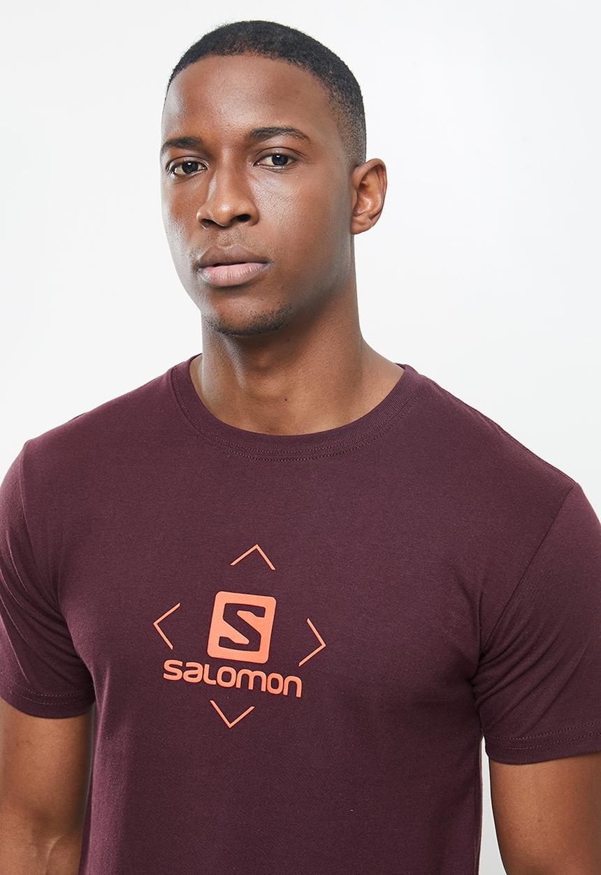 Salomon - Boxed in short sleeve  tee - burgundy 