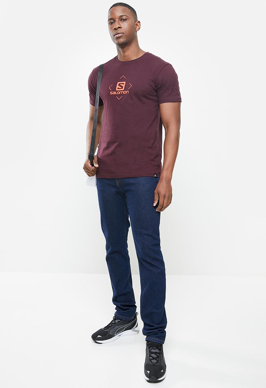 Salomon - Boxed in short sleeve  tee - burgundy 