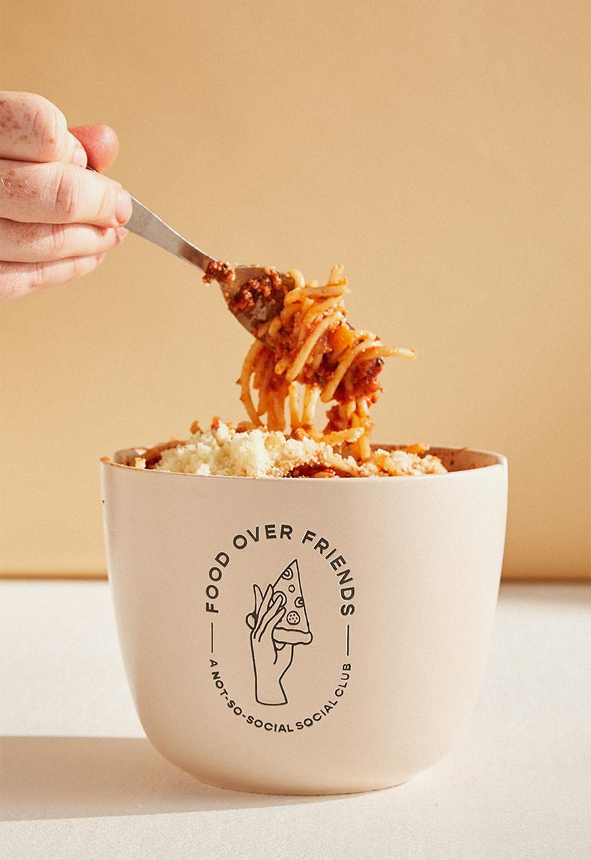 Typo - Feed me bowl - food over friends - white 