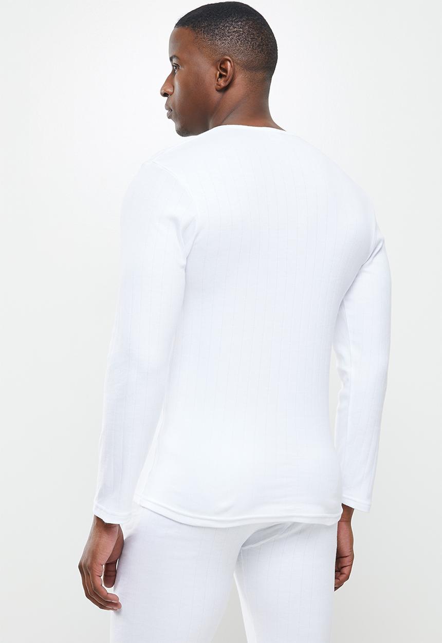Jockey - 1-pack drop needle interlock long sleeve undershirt - white