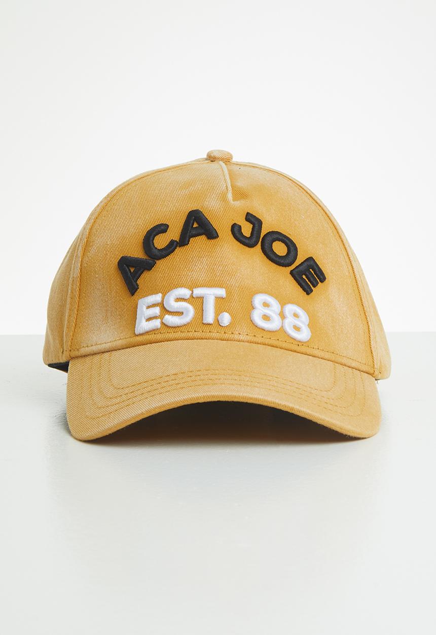 Aca Joe - Mens Aca Joe enzyme wash cap - mustard