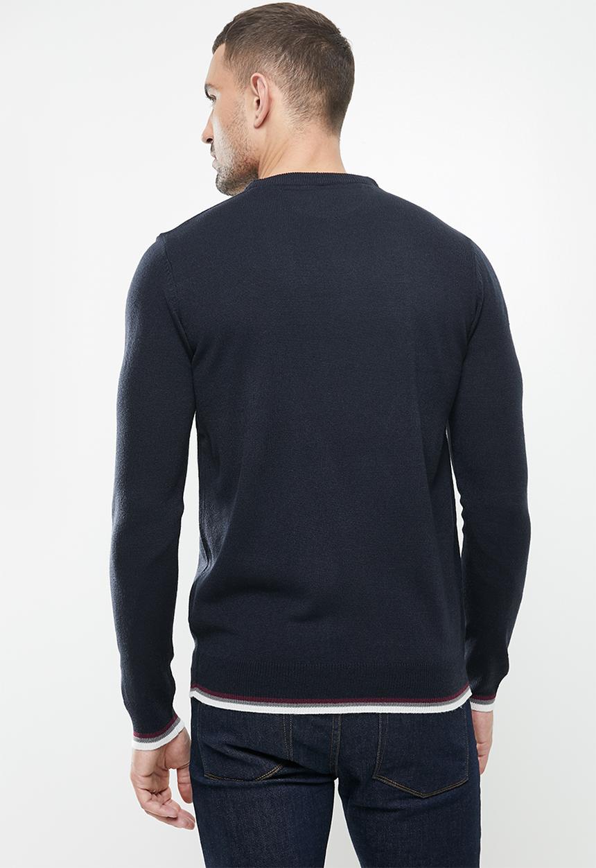 Brave Soul - Bertram knitwear - navy