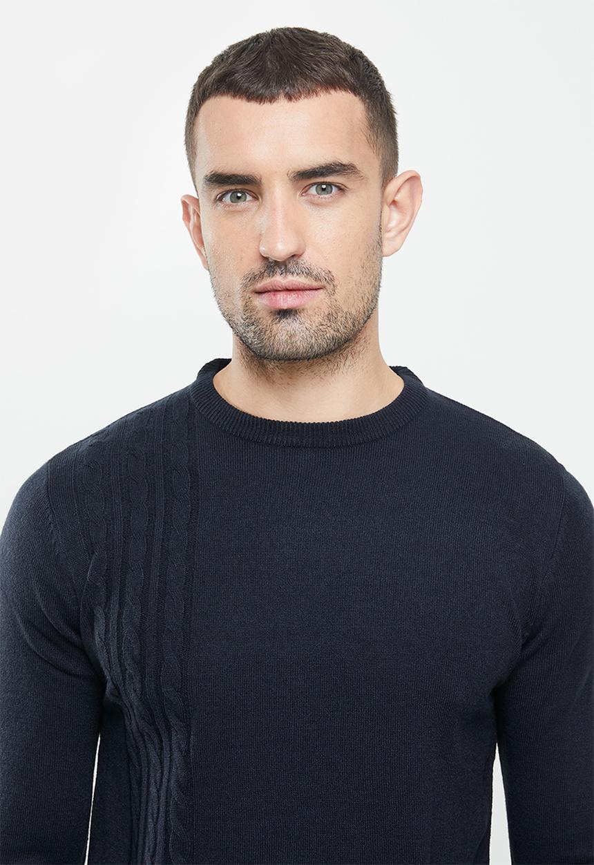 Brave Soul - Bertram knitwear - navy