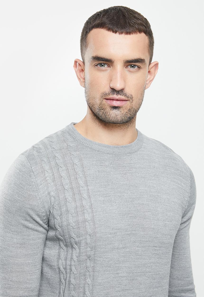 Brave Soul - Bertram knitwear - light grey