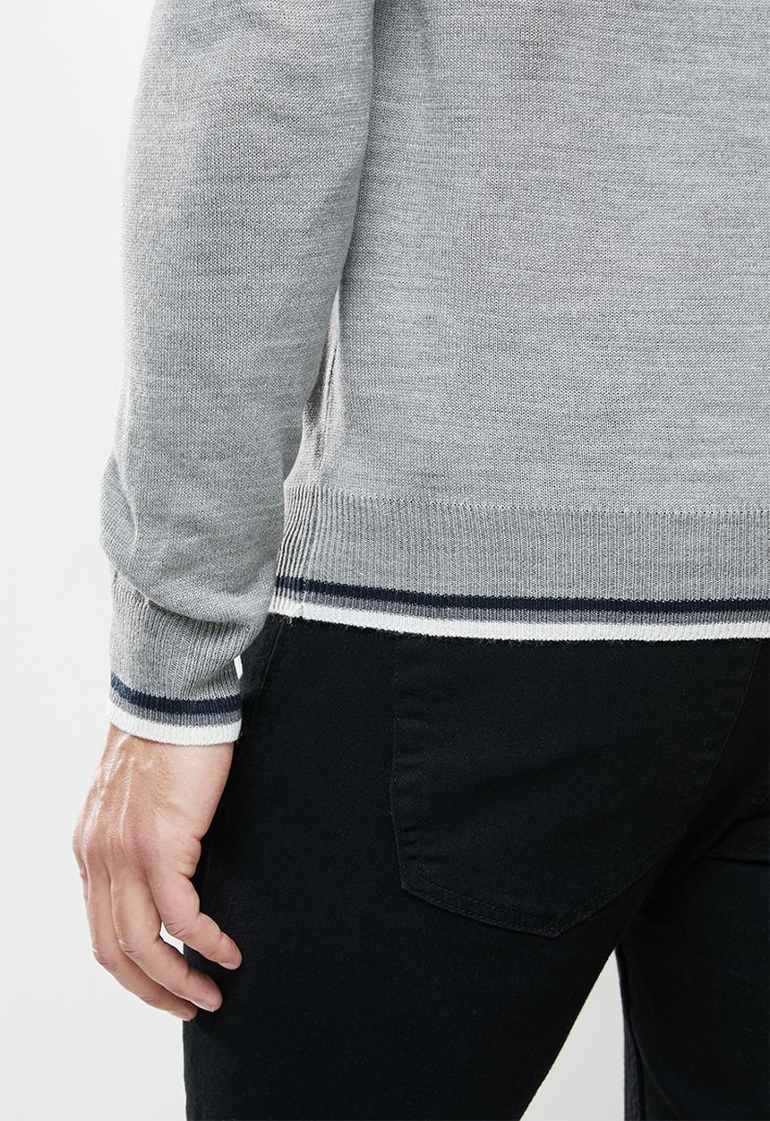 Brave Soul - Bertram knitwear - light grey