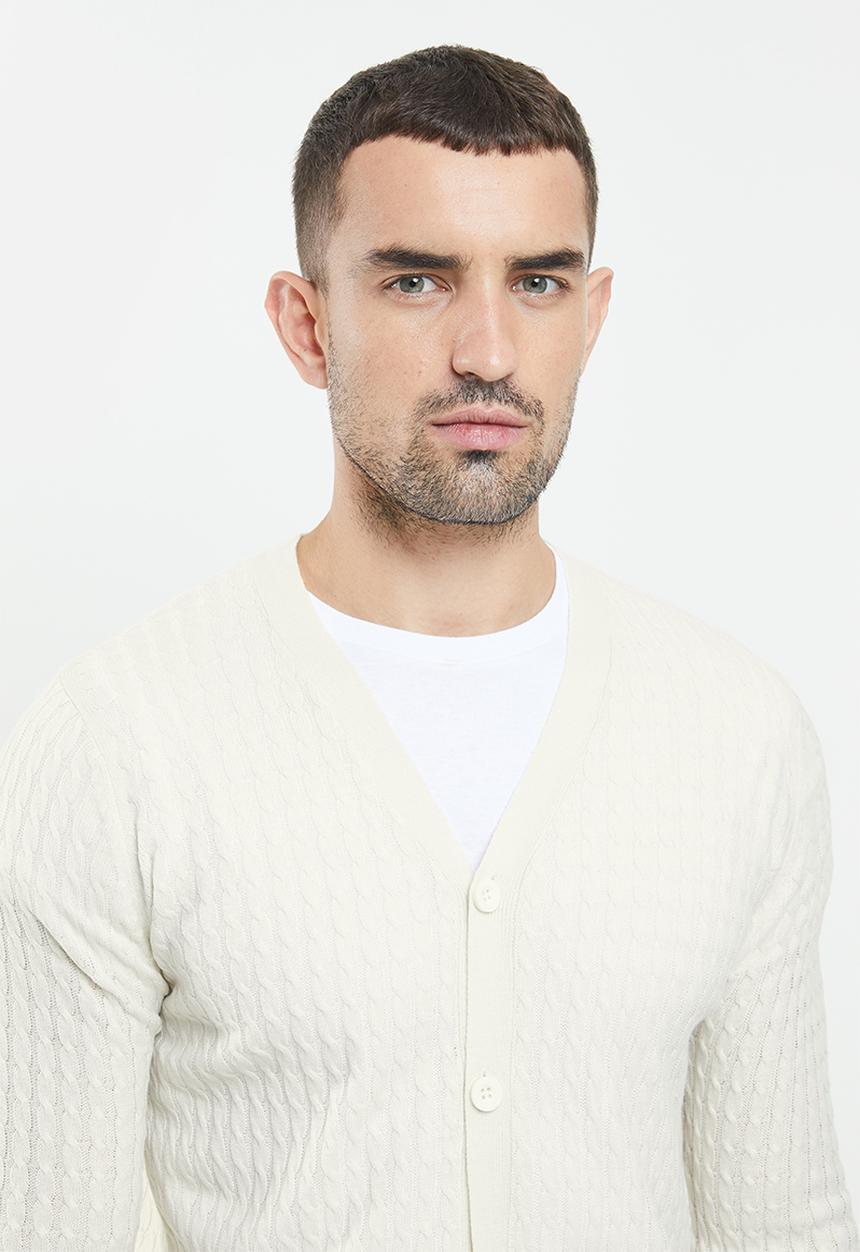 Brave Soul - Milfordb knitwear - cream 