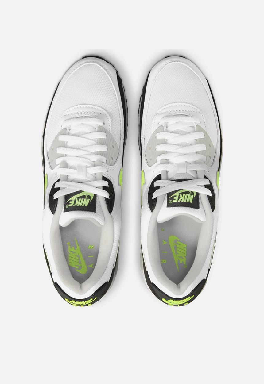 Nike - Air Max 90  - white/hot lime-black-neutral grey