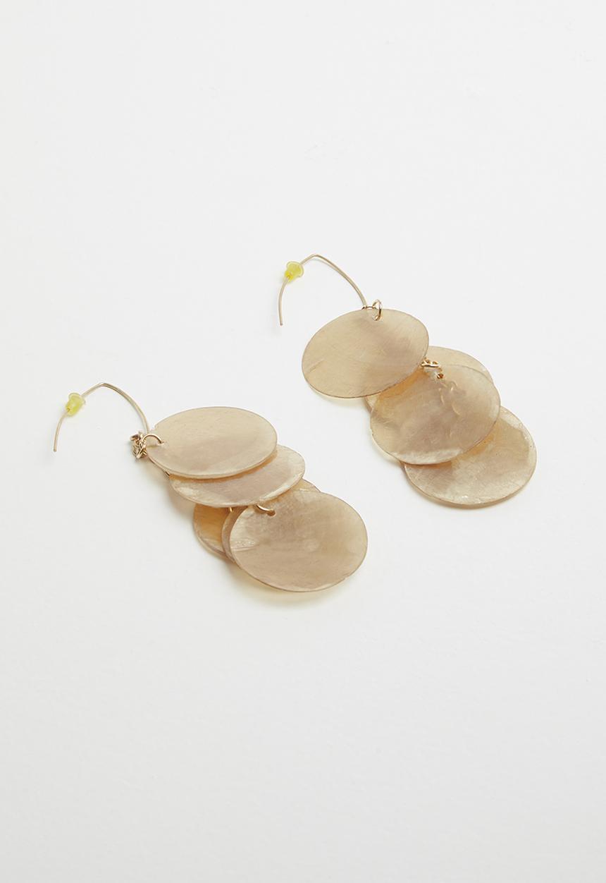 Superbalist - Layered disc earrings - natural