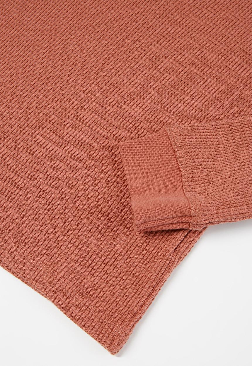 Cotton On - Owen long sleeve waffle tee - chutney