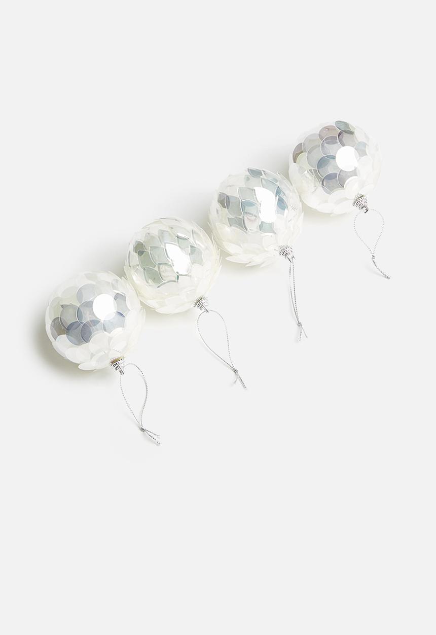 H&S - Scales Christmas ball set of 4 - silver