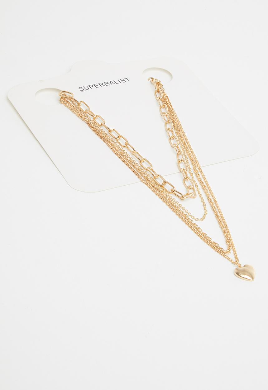 Superbalist - Layered heart necklace - gold