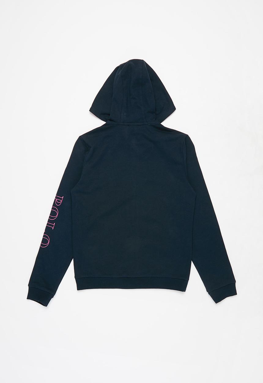 POLO - Girls Skylar printed zip thru hoodie - navy