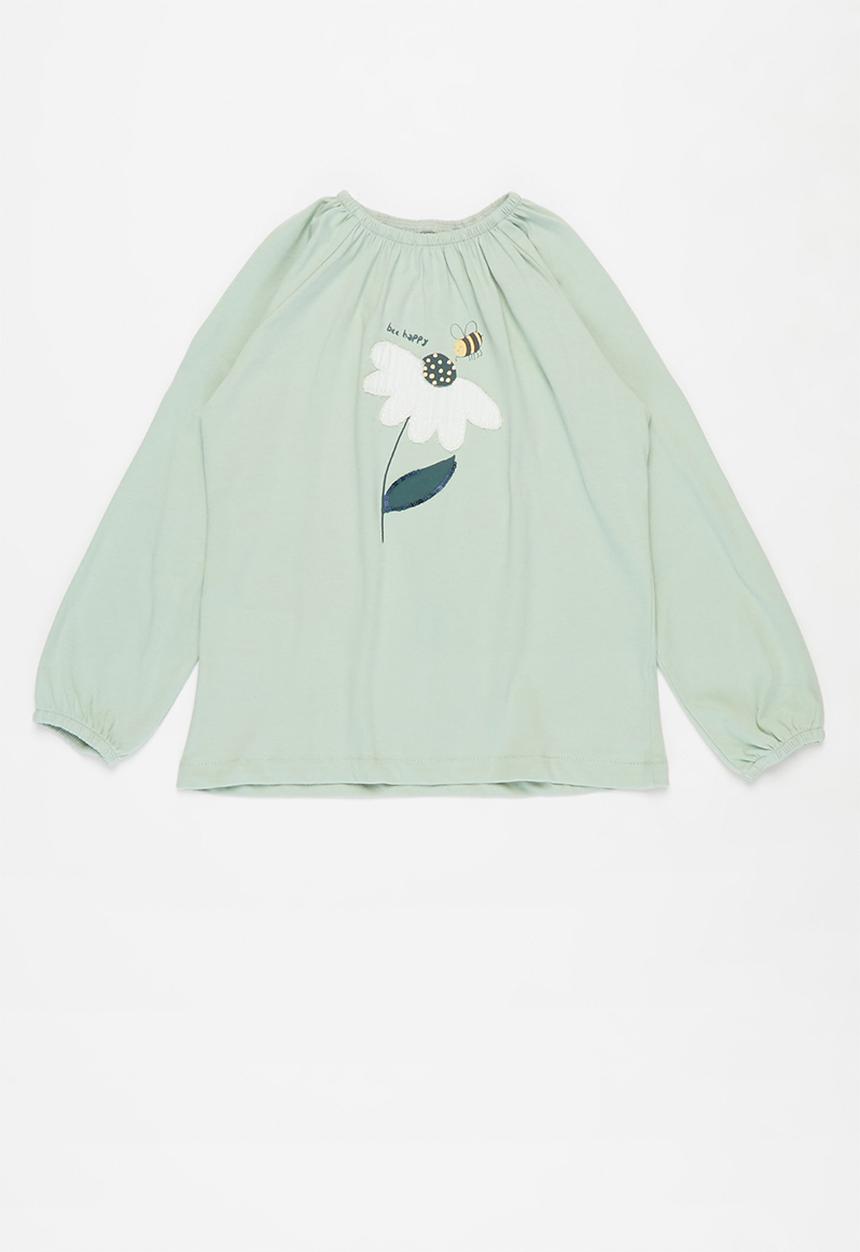 MANGO - Marga long sleeve tee - green