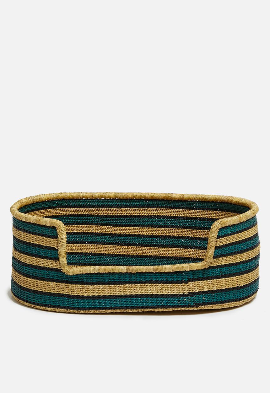 Bloomza - Woven pet basket- indigo & natural