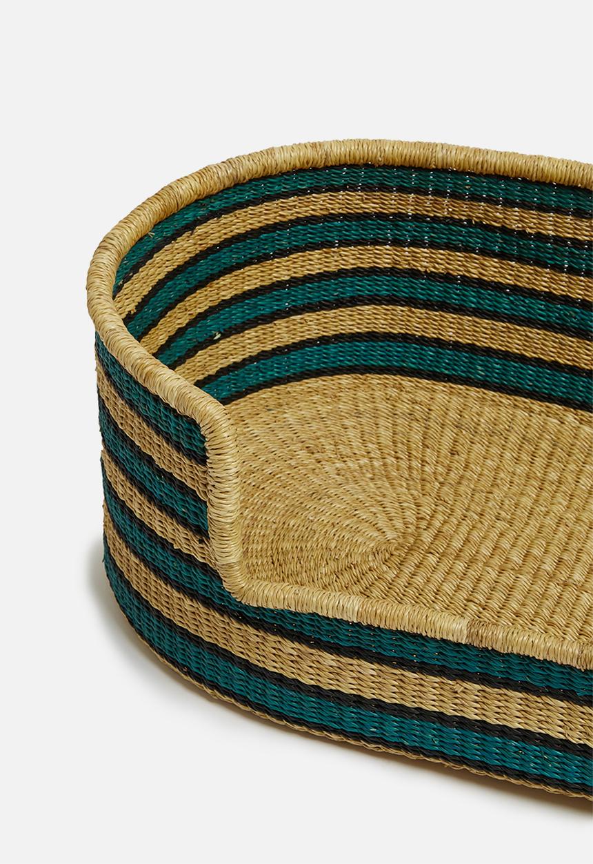 Bloomza - Woven pet basket- indigo & natural