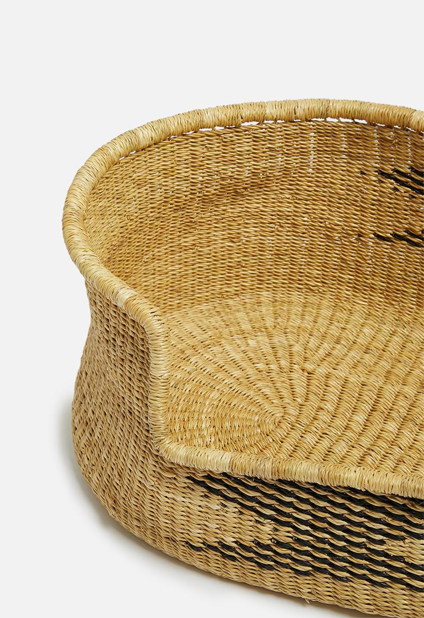 Bloomza - Woven pet basket- black & natural