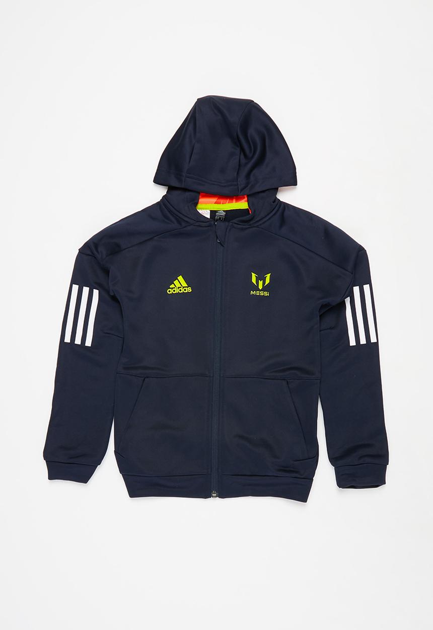 adidas Originals - B.a.r full zip hooded track top - navy & yellow