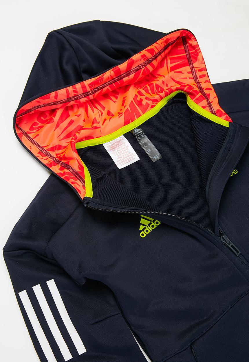 adidas Originals - B.a.r full zip hooded track top - navy & yellow
