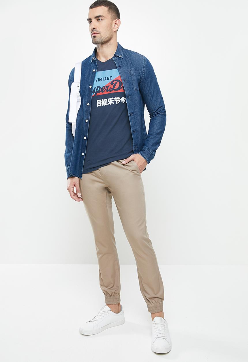 Superdry. - Vl o primary long sleeve top - navy