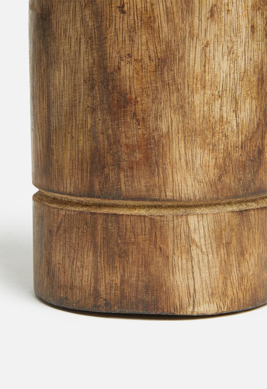 H&S - Wooden candle stand - natural 
